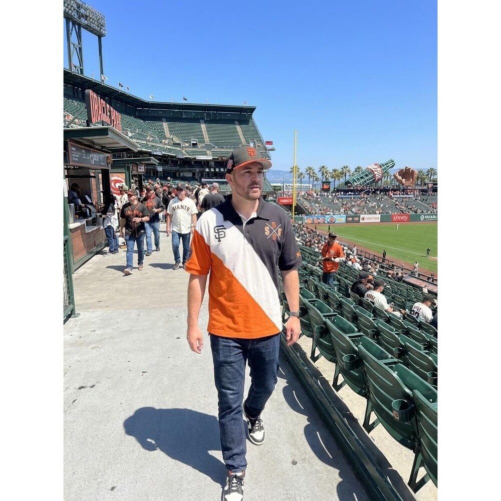 Rare  San Francisco Giants embroidered Black/Orange Polo Size XL